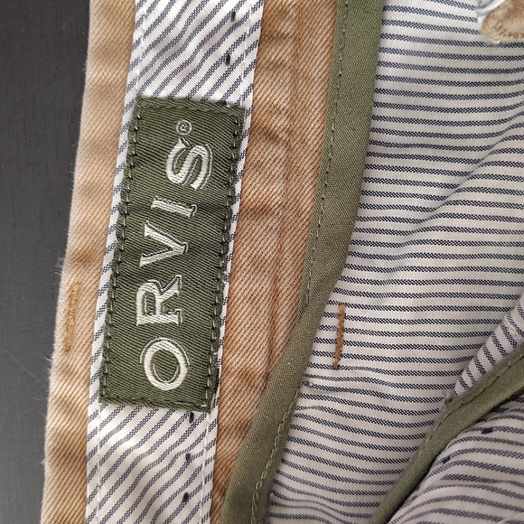 Orvis Mens Khaki Tan Shorts Size 36 100% Pima Cotton - Picture 7 of 9